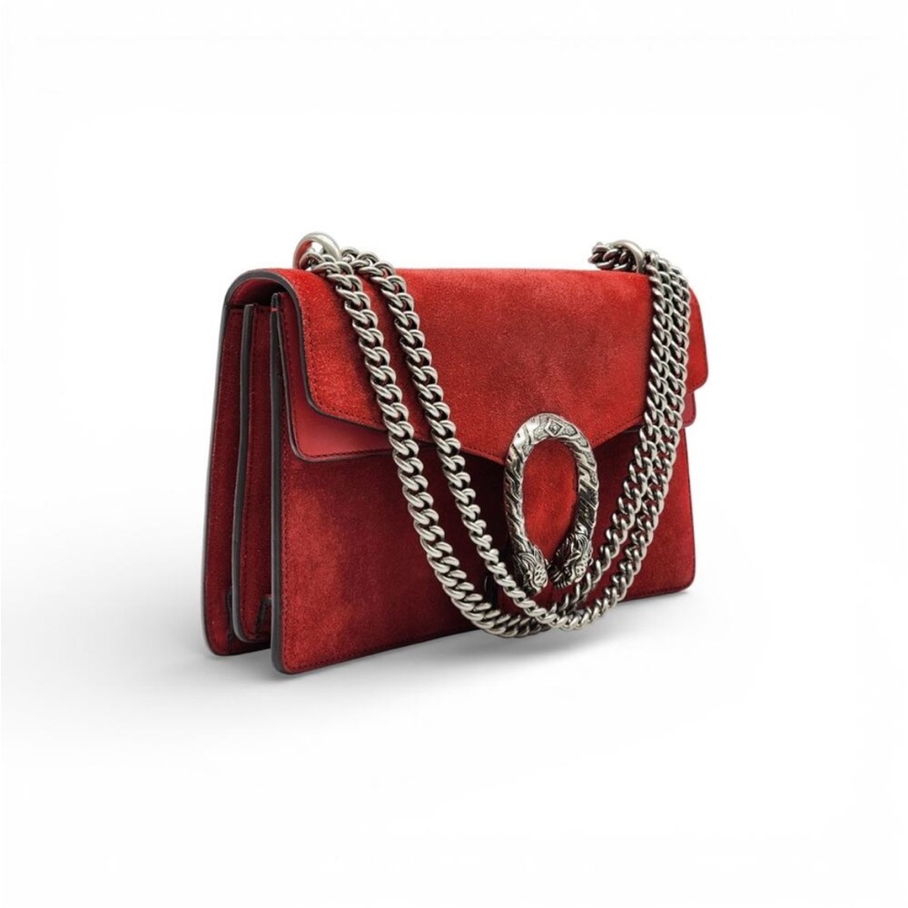 NWT Gucci Dionysus Suede Shoulder Bag - Vulcanic Red - Silver Hardware